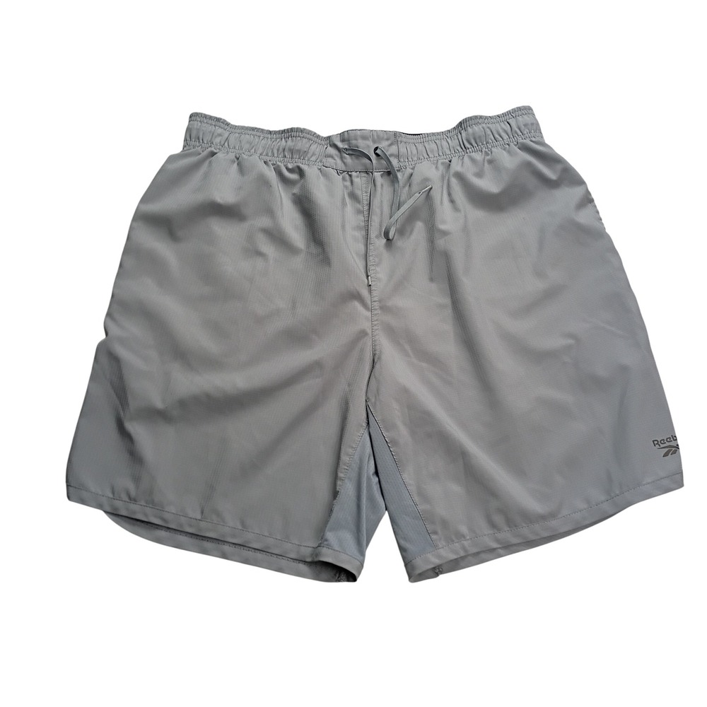 Reebok Athletic Shorts‎ Mens XL Gray Excellent Stretch Running Gym Workout 0851